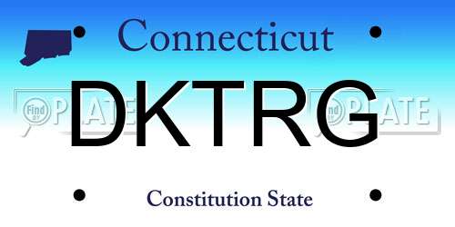 DKTRG Connecticut License Plate