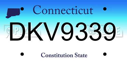 DKV9339 Connecticut License Plate