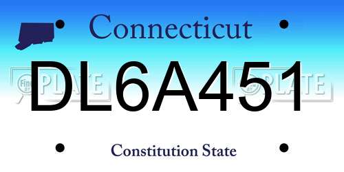DL6A451 Connecticut License Plate