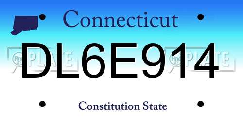 DL6E914 Connecticut License Plate