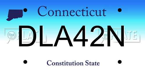 DLA42N Connecticut License Plate