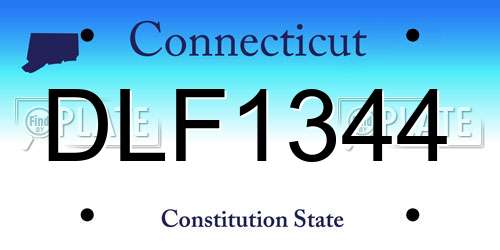 DLF1344 Connecticut License Plate