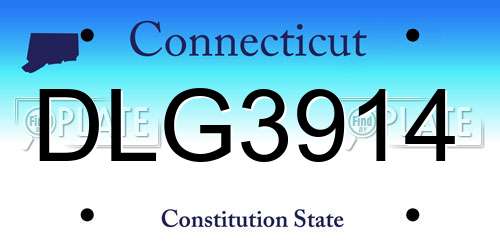 DLG3914 Connecticut License Plate