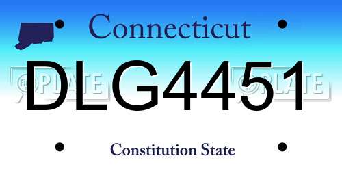 DLG4451 Connecticut License Plate