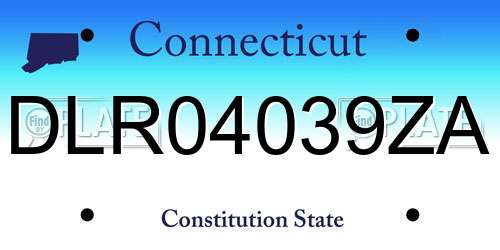 DLR04039ZA Connecticut License Plate