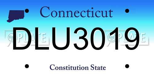DLU3019 Connecticut License Plate