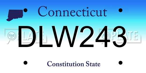 DLW243 Connecticut License Plate