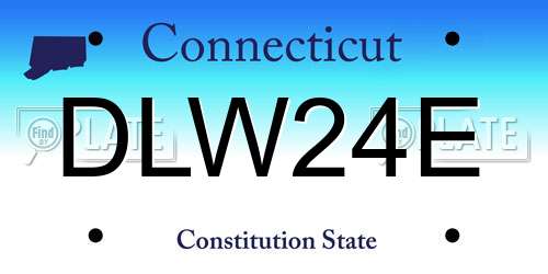 DLW24E Connecticut License Plate