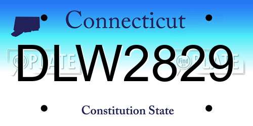 DLW2829 Connecticut License Plate