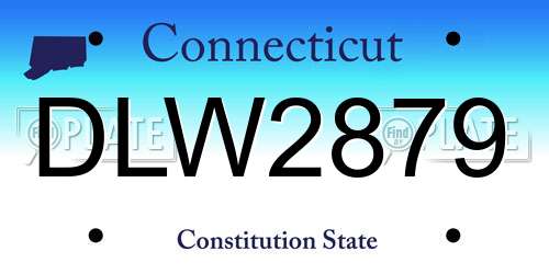 DLW2879 Connecticut License Plate