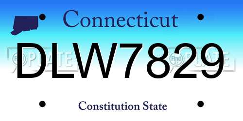 DLW7829 Connecticut License Plate
