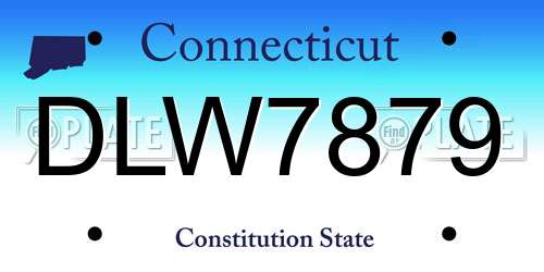 DLW7879 Connecticut License Plate