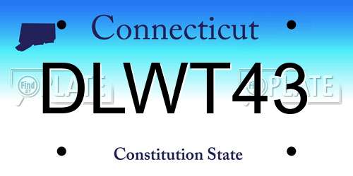 DLWT43 Connecticut License Plate