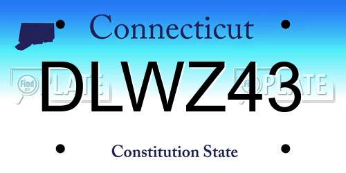 DLWZ43 Connecticut License Plate