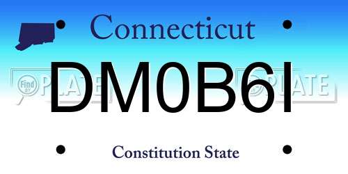 DM0B6I Connecticut License Plate