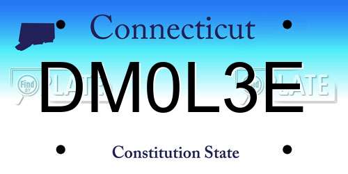 DM0L3E Connecticut License Plate