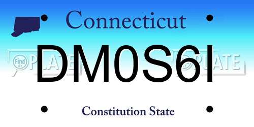 DM0S6I Connecticut License Plate