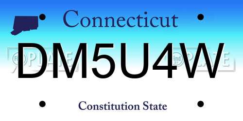 DM5U4W Connecticut License Plate