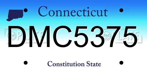 DMC5375 Connecticut License Plate