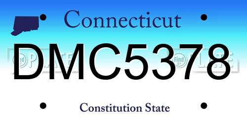 DMC5378 Connecticut License Plate