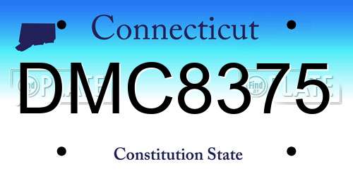 DMC8375 Connecticut License Plate