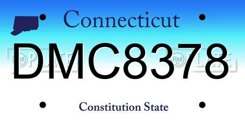 DMC8378 Connecticut License Plate