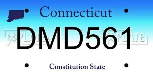 DMD561 Connecticut License Plate