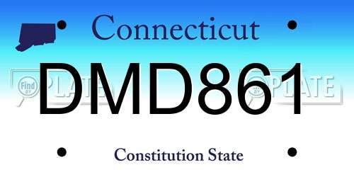 DMD861 Connecticut License Plate