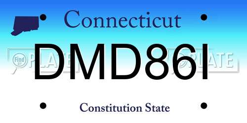 DMD86I Connecticut License Plate