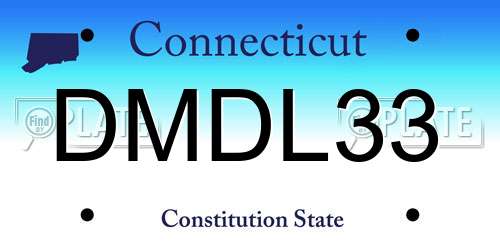 DMDL33 Connecticut License Plate