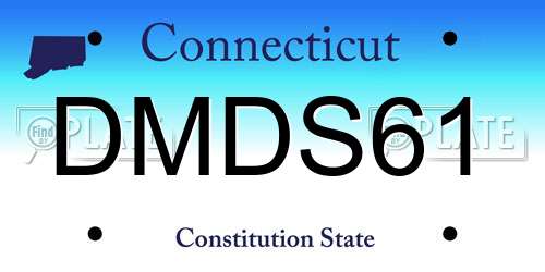 DMDS61 Connecticut License Plate