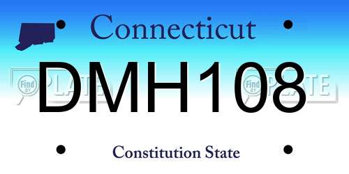 DMH108 Connecticut License Plate