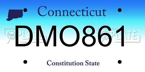 DMO861 Connecticut License Plate