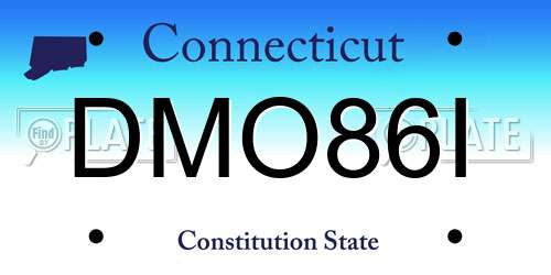 DMO86I Connecticut License Plate