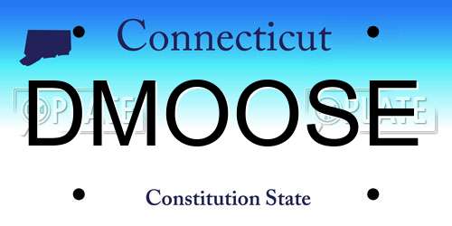 DMOOSE Connecticut License Plate