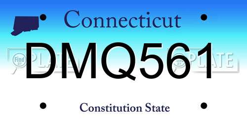 DMQ561 Connecticut License Plate