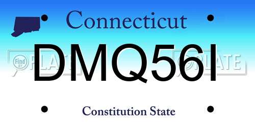 DMQ56I Connecticut License Plate