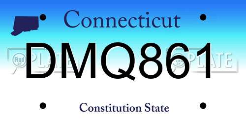 DMQ861 Connecticut License Plate
