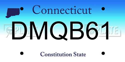 DMQB61 Connecticut License Plate