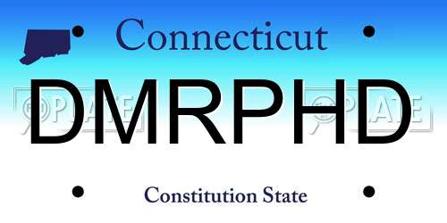 DMRPHD Connecticut License Plate