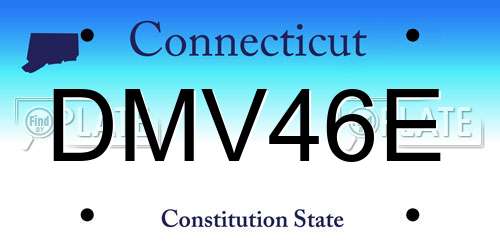 DMV46E Connecticut License Plate