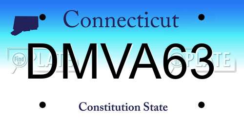 DMVA63 Connecticut License Plate
