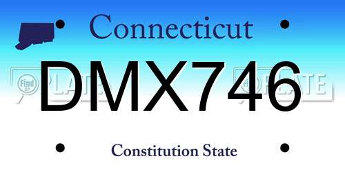 DMX746 Connecticut License Plate