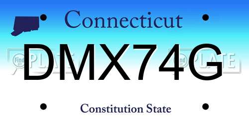 DMX74G Connecticut License Plate