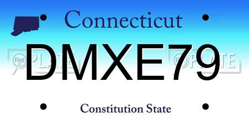 DMXE79 Connecticut License Plate