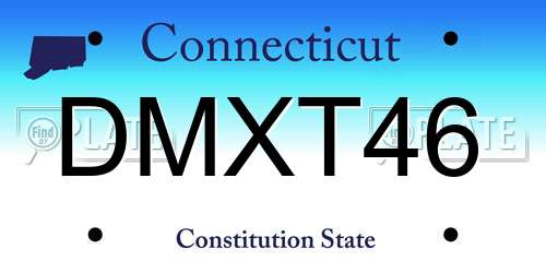 DMXT46 Connecticut License Plate