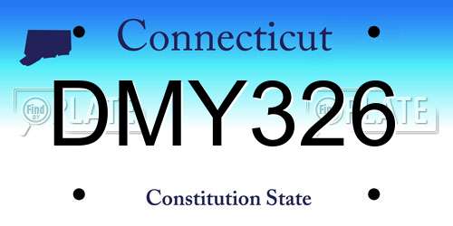DMY326 Connecticut License Plate