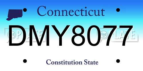 DMY8077 Connecticut License Plate