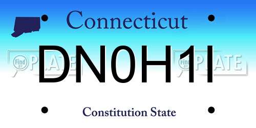 DN0H1I Connecticut License Plate