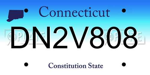 DN2V808 Connecticut License Plate
